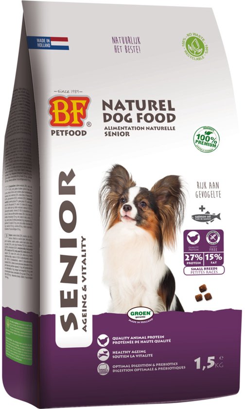 BF Petfood Small Breed Senior Hondenvoer - 3 x 5 kg - Voordeelverpakking