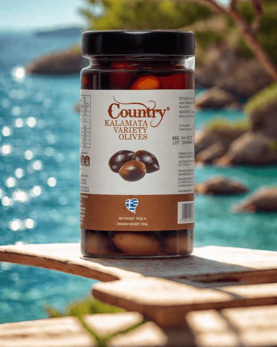 Country Kalamata Variety Olives in Extra Virgin Olive Oil 370g