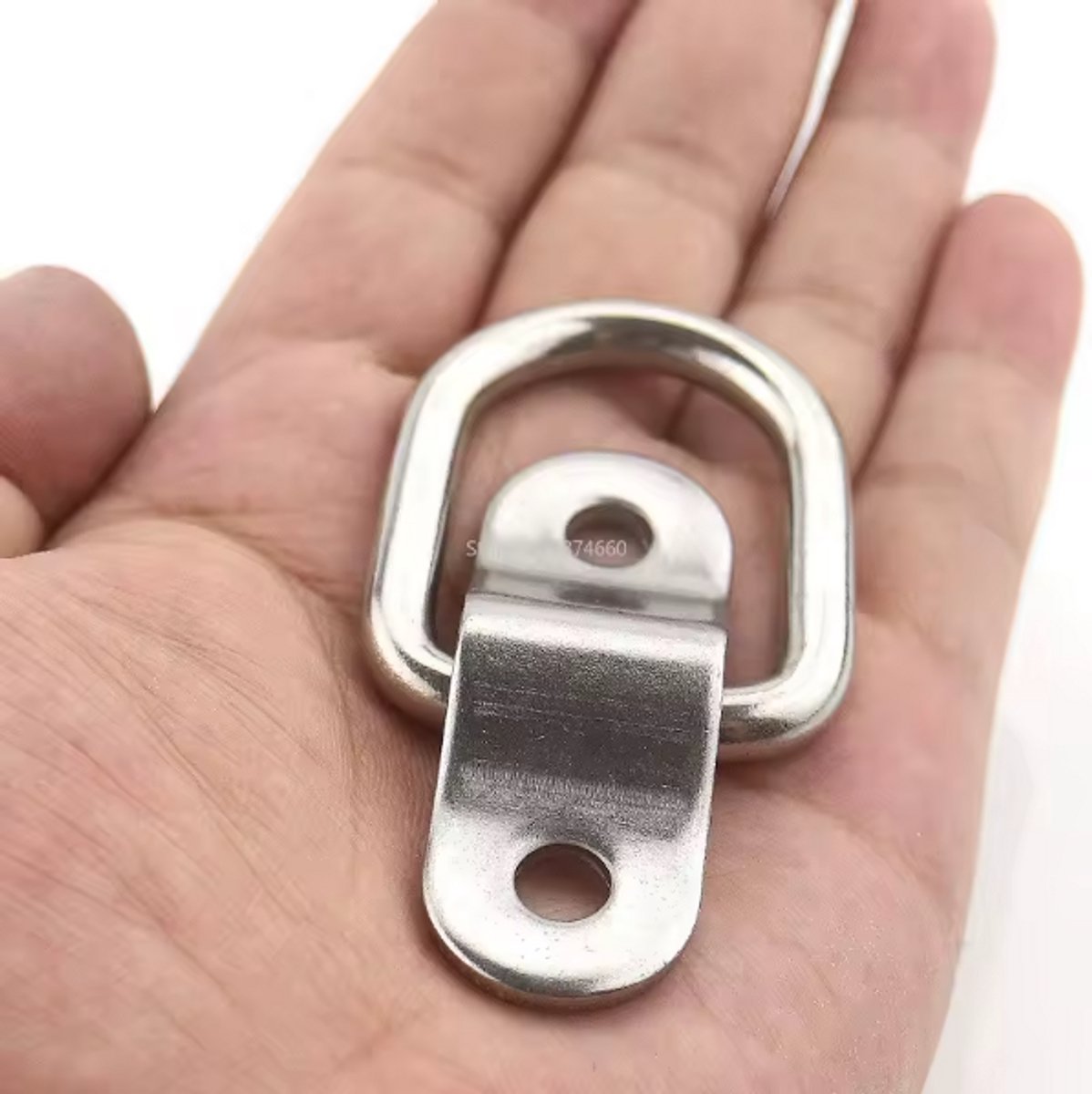 TLVX 2x Zeer Sterke Ankerpunt 4x6cm - D-Ring - Trek Ring - Vastzetankers - Sjorring - Montage Beugel - Pull Haak - Spanner - Muuranker - Grondanker - RVS - Auto - Boot - Vrachtwagen - Aanhanger - Bestelwagen - Bouw - Doek - Touw spannen - 2 stuks
