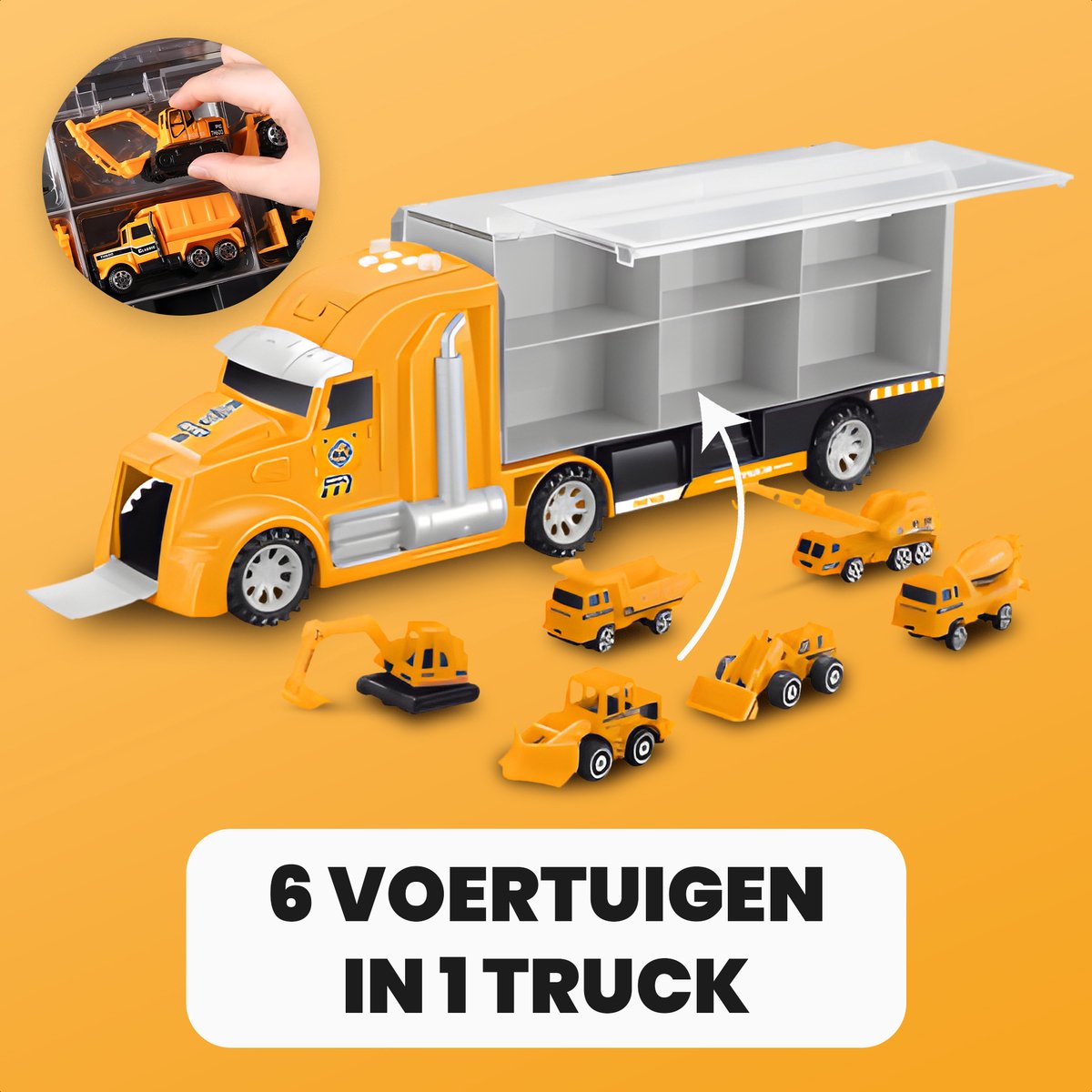 Speelgoed Truck Constructie - Met 6 extra auto’s - Speelgoed Autos Jongens - Auto Speelgoed - Speelgoed 2 Jaar - Speelgoed 3 Jaar - Speelgoed 4 Jaar - Jongens Speelgoed — afbeelding 2