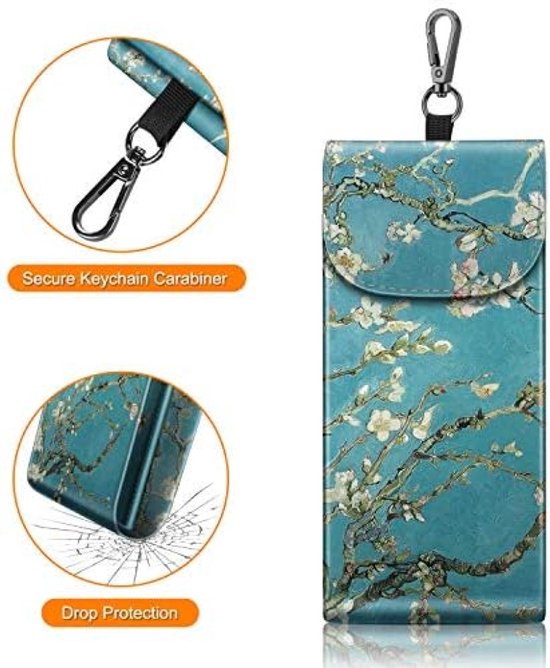 FEFI - Grote hardcase brillenkoker kleur met chromen applicatie, blauw, L