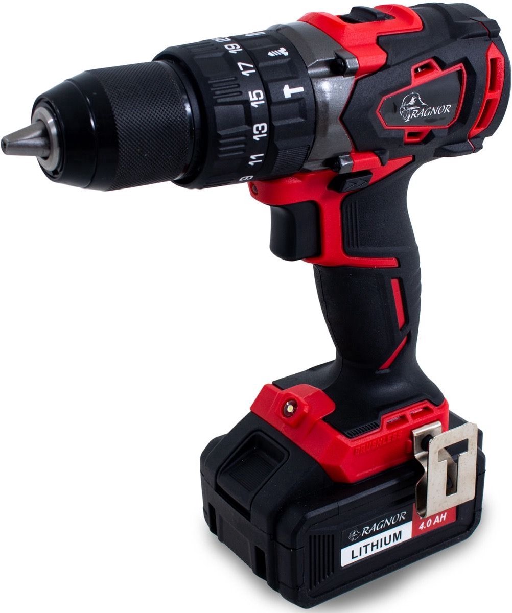 Klopboormachine 18V – Borstelloos, 2 Snelheden, 22+1 Koppelstanden | Inclusief 3.0 Ah Li-Ion Accu & Snellader – Krachtig & Compact voor Hout, Metaal & Metselwerk