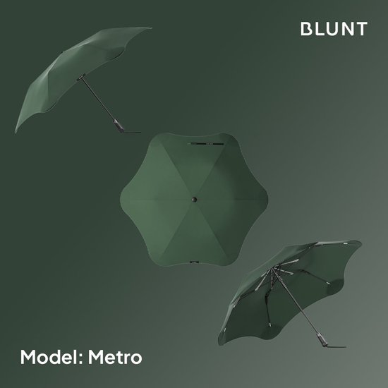 BLUNT Metro - Paraplu en Stormparaplu - Opvouwbaar en Winddicht tot 88 km/u - Automatisch Open - Lichtgewicht en Duurzaam - Ø 100 cm - Bosgroen
