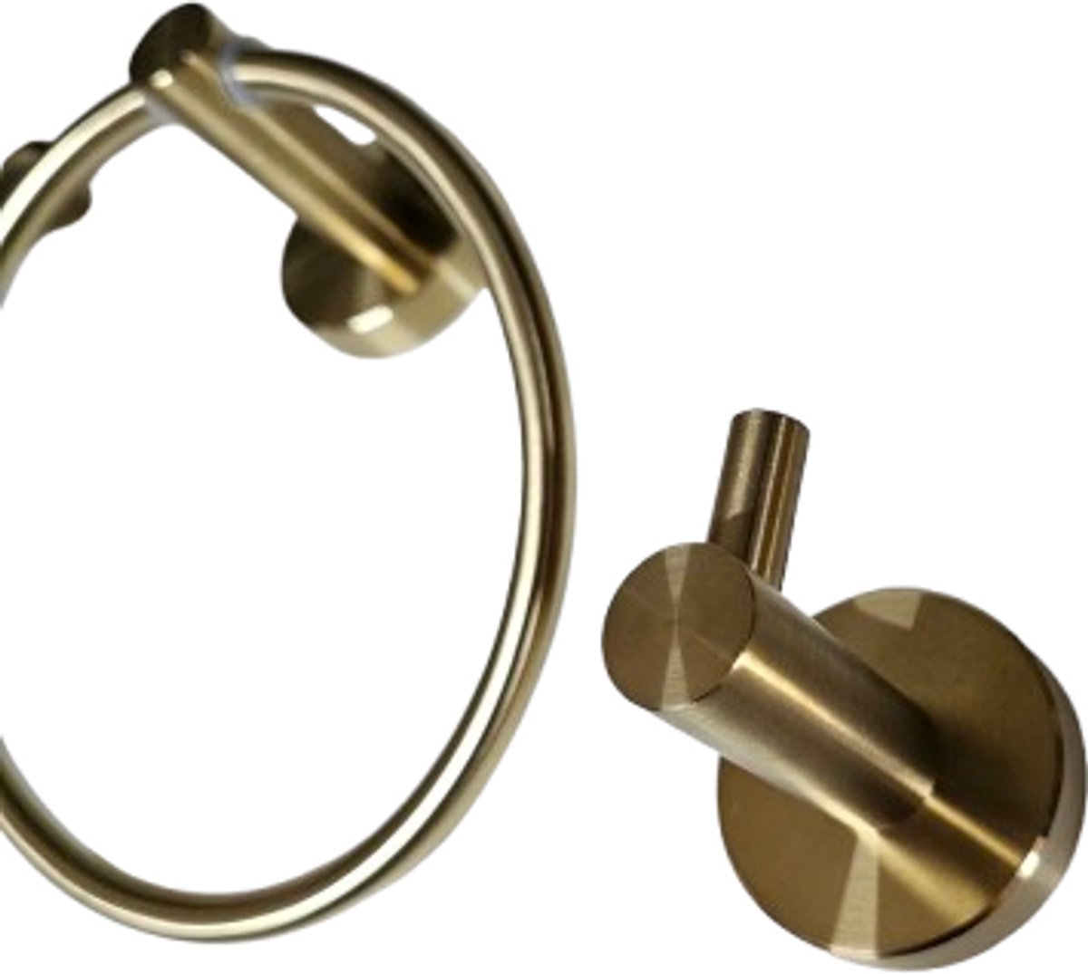Toiletaccessoireset Goud 3-delig - Luxe Toilet Set - Toiletborstel met Houder - Toiletrolhouder met klep - Reserverolhouder - Handdoekhaak - Incl. Bevestigingsmateriaal - RVS - goud