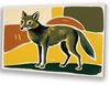 Dier, Figuratief, Vos, Geel, groen, bruin, wit, oranje