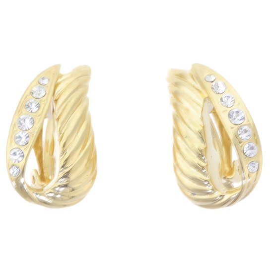 Behave – Clips oreilles pour femme – Couleur or – Cristal – Classique – Elegant – Sans nickel – Emballage cadeau