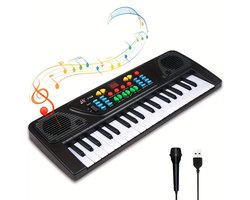 37-Toetsen Elektronisch Toetsenbord Kinderen – Inclusief Microfoon – Educatief Muziekspeelgoed – USB & Batterij – Piano Keyboard voor 3-7 Jaar – Muziekinstrument voor Jongens & Meisjes – Cadeau