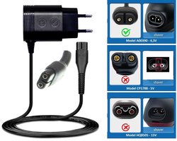 Vervangende Oplader voor Philips A00390 (CP0925) - 4.3V 70mA - 1 Meter Kabel - Geschikt voor OneBlade, Multigroom en Baardtrimmers - Wereldwijd Bruikbaar
