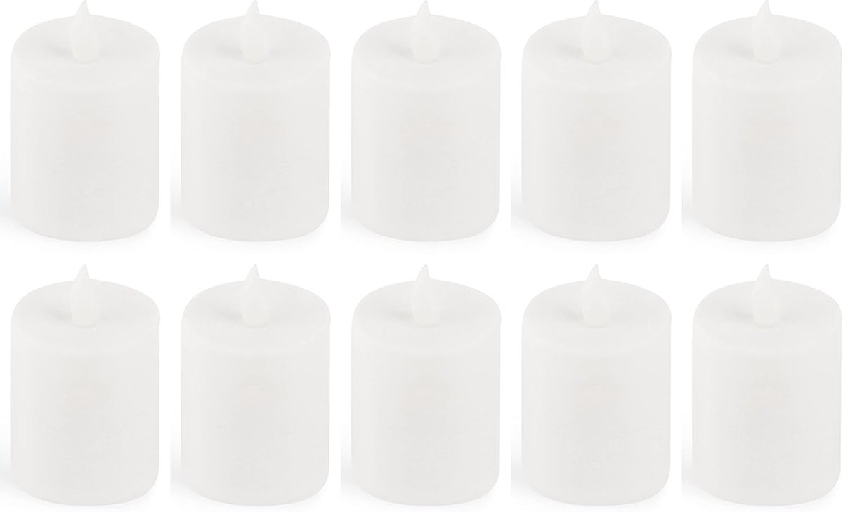 LED kaars buiten 10x witte graflichten LED met batterij permanente kaars LED kaarsen flikkerende vlam permanente brander LED begraafplaats kaars sfeerverlichting herdenkingskaars