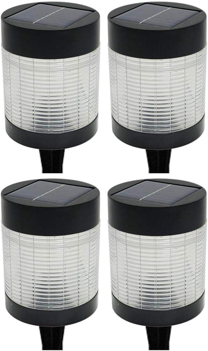 4x Solarlampen voor buiten LED 100 lumen - Weerbestendig en energiebesparend - Inclusief batterij - Voor tuin en terras - Solarlamp Tuinlamp Buitenlamp Energiebesparende lamp