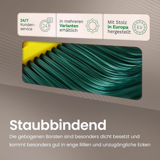 Klauwbezemset 30 cm kunststof met telescopische steel gebogen borstels tuinbezem straatbezem veegbezem bladbezem (1, 30 cm bezem met steel) van Xclou — afbeelding 5