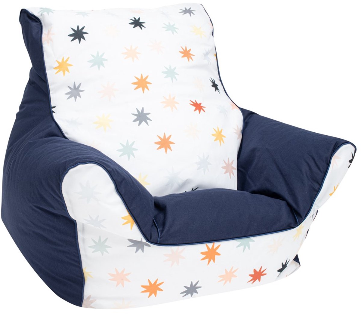New Baby - Zitzak - kinderstoel blauw met afneembare hoes van katoen - polystyreen balletjes - kinderkamer - veilig - lichtgewicht - speeltijd - zitzakken - kindermeubels - zitmeubels - zitzakken voor kinderen - zitzak voor kind