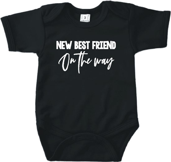 Baby romper met tekst zwangerschap aankondiging New best friend