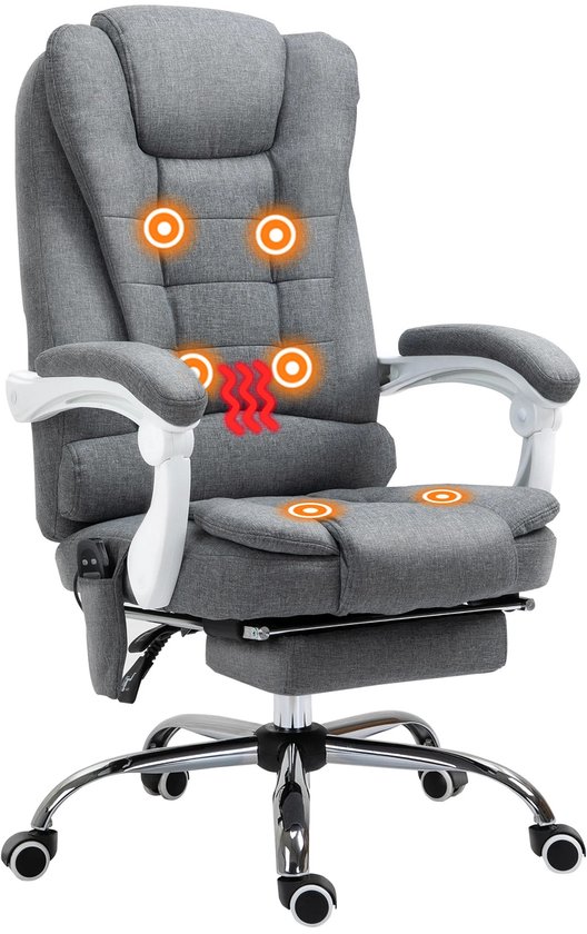 Foto: Stemily massagestoel 6 punts massage verwarming verstelbare rugleuning voetsteun 360 draaibaar 65 70 111 119cm