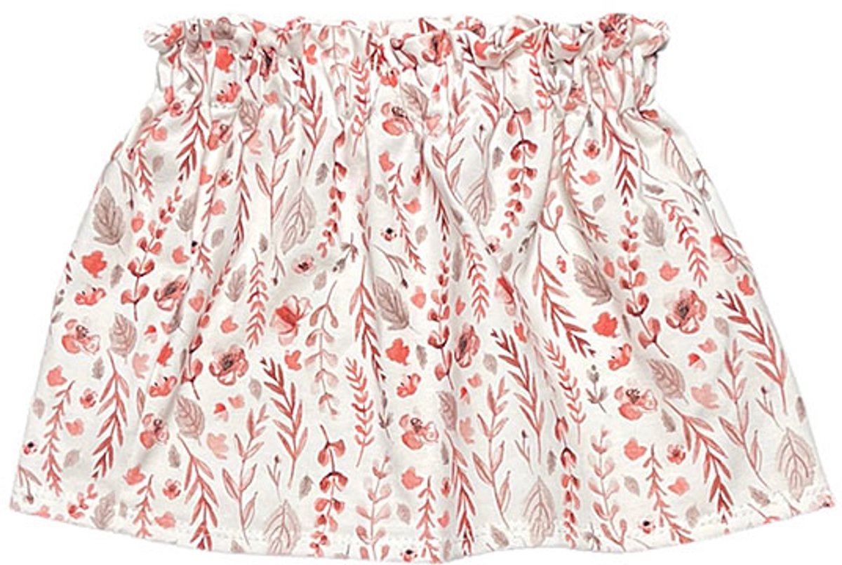 Rokje Raspberry Leaves - Roze/Wit - Feathers - Maat 74/80