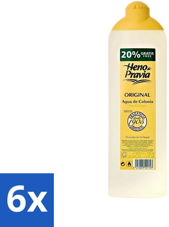 Heno de Pravia - Cologne - Original Geur - Verfrissend & Luxe - 780 ml - Voordeelverpakking - 6 stuks