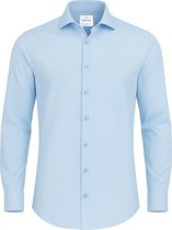 Vercate - Chemise sans repassage - Bleu clair - Bleu - Slim Fit - Twill coton tissé - Manches longues - Homme - Taille 44/XL