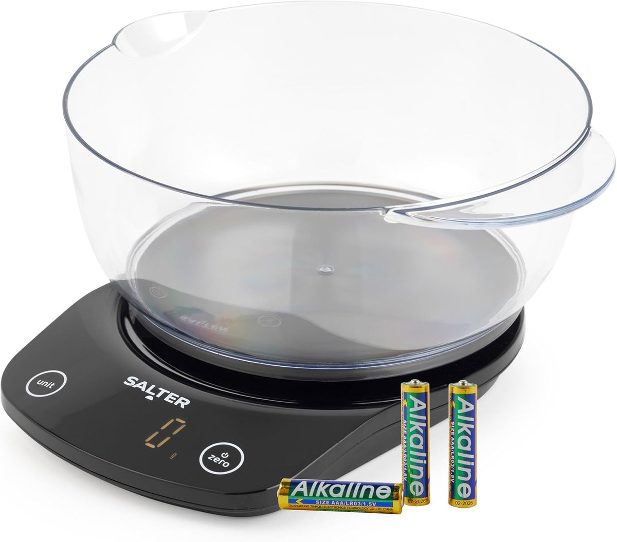 Digitale keukenweegschaal met 1,8L vaatwasmachinebestendige kom - max. 5 kg