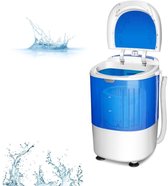 Mini Wasmachine met Centrifuge - Voor Kleine Wasgoed - Meerdere Programma's - Wit en Blauw