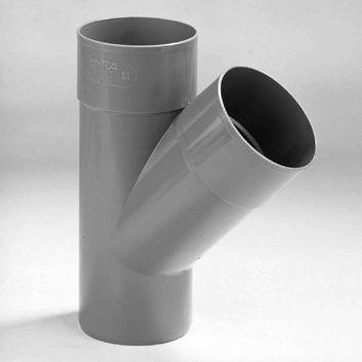 Dyka T-stuk 2x mof 1x spie 45° PVC grijs keurmerk BRL2012 100mm