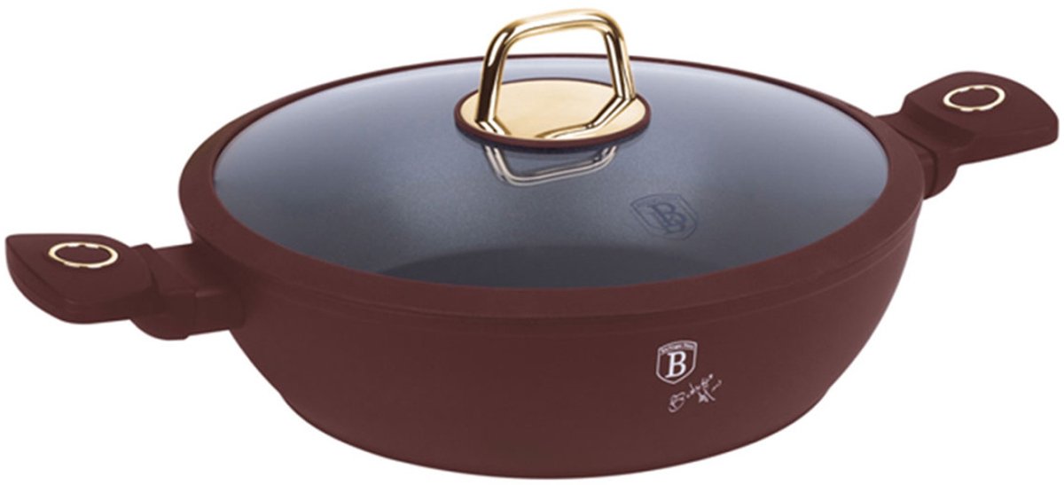 Berlinger Haus 8039 - Lage braadpan met 2 handvaten - 30 cm - Leonardo collection - met deksel