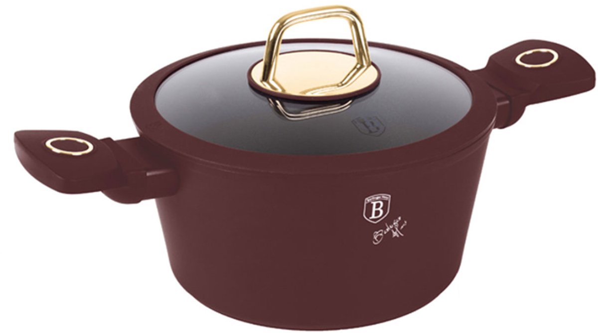 TITANIUM POT MET DEKSEL 20CM BERLINGER HAUS BH-8040 LEONARDO