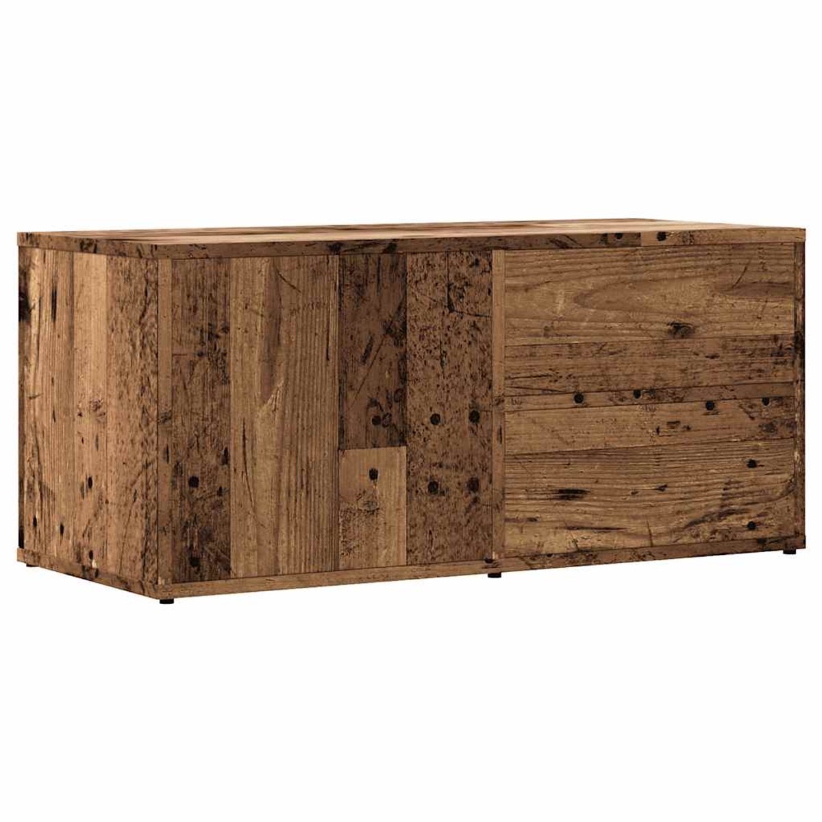 vidaXL - Tv-meubel - 80x34x35,5 - cm - bewerkt - hout - oud - houtkleurig