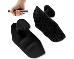 1 paar - Rubberen Gym Gewichtheffen Antislip Oefengrepen - Ergonomische Vingertrainer - Fitness Handschoenen - voor Gym Training en Workouts, Gewichtheffen, Halters - Geen Zweet - Zwart