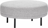 Hübsch 100705 Hocker - Rond - lichtgrijs zwart - stof metaal - Ø 70 cm H 33 cm