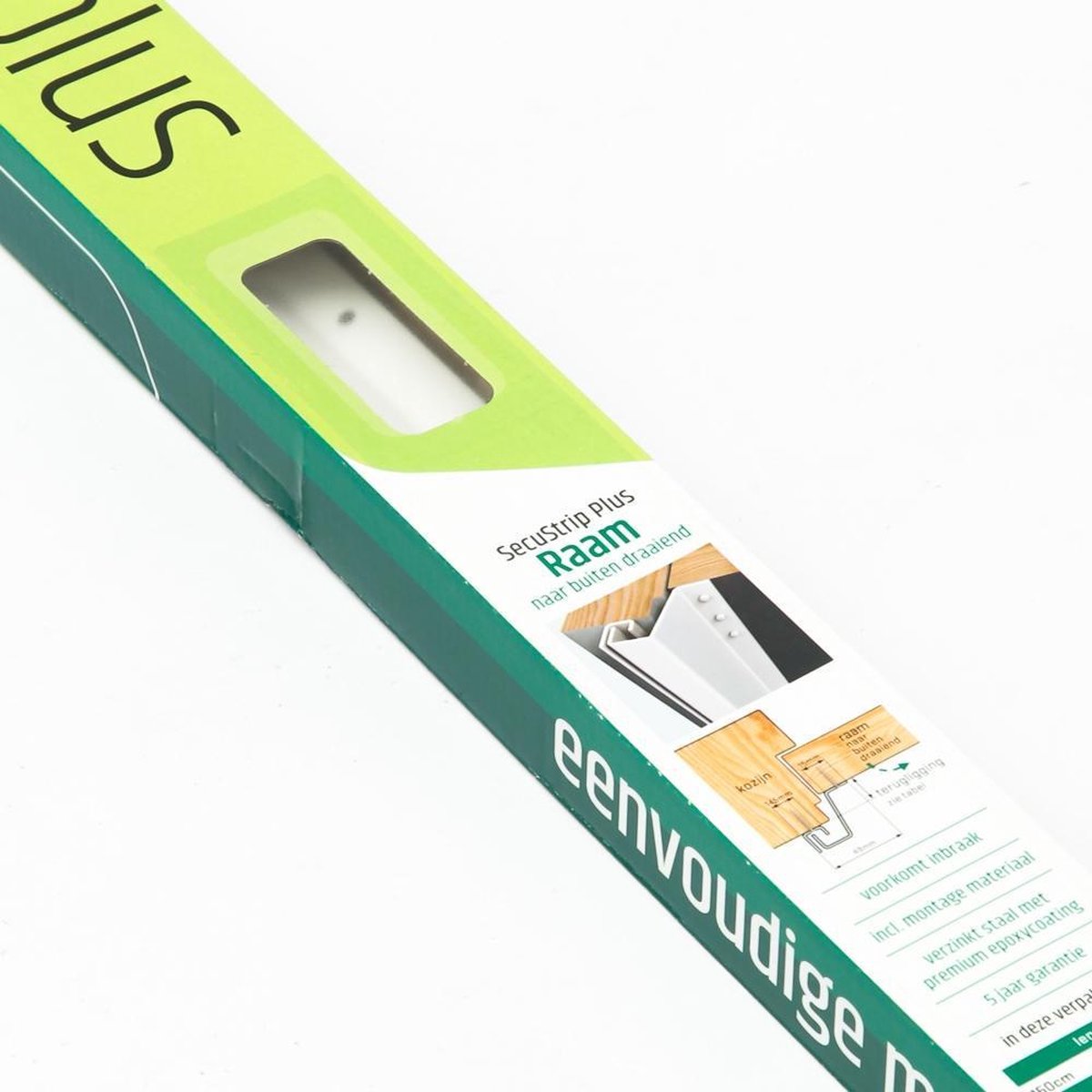 Anti-inbraakstrip - Wit - Staal verzinkt - Secu - SecuStrip Plus buitendraaiende ramen wit, 1500mm, terugligging 0-6mm