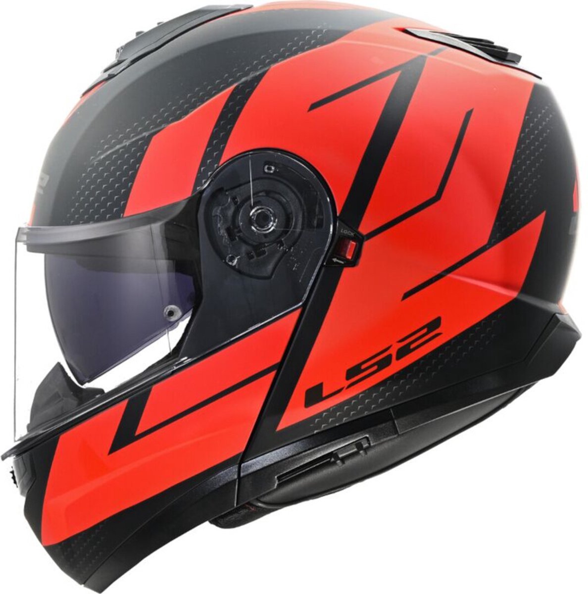 LS2 FF908 Strobe II Code Zwart Rood 06 Systeemhelm - Maat XS - Helm