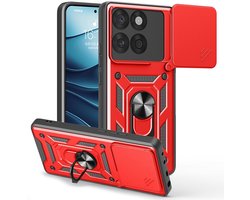 Coverup Hoesje - Geschikt voor Motorola Edge 60 / 60 Fusion Hoesje - Coverup Armor Ring Kickstand Back Cover met Camera Shield - Rood