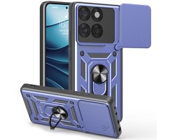 Coverup Hoesje - Geschikt voor Motorola Edge 60 / 60 Fusion Hoesje - Coverup Armor Ring Kickstand Back Cover met Camera Shield - Blauw