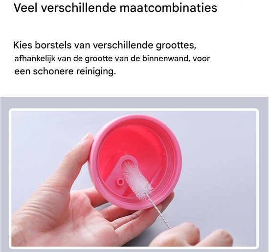 Reinigingsborstels- 12 Stuks 22 mm Lange Borstels- Flessen Reinigingsborstel Melkslang Borstel Nylon Slangborstelset Voor Theepotmondstuk- Espressomachines-Rietjes - Wit — afbeelding 2