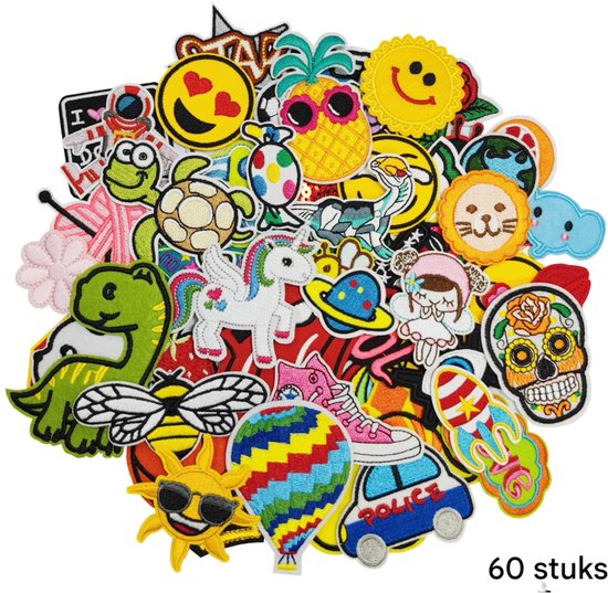 Foto: Strijk embleem 60 stuks opstrijkbare geborduurde patches kleding patchs versiering voor kleding schattige naai applicaties doe het zelf accessoires naai op geborduurde applicatie naaipleisters voor hoeden rugzakken jeans jassen