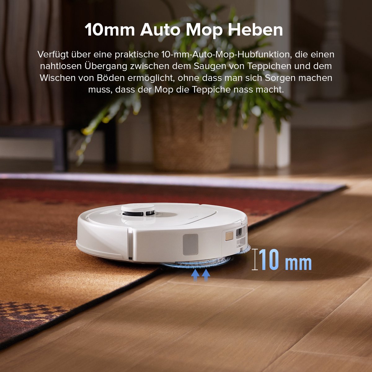 Roborock QV 35S Robotstofzuiger–10000 Pa zuigkracht– Dubbele anti-klitborstels– Slimme obstakelvermijding–Dubbele opklapbare– Draaiende dweilen– Automatisch dweilen–Zelfdrogend– Wit–Qrevo plus Upgrade — afbeelding 7