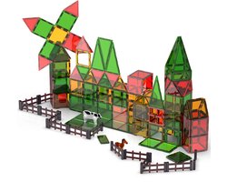 foto van Magnetic Tiles - Magnetisch Speelgoed - 80 Stuks - Boerderij - Magnetische Tegels - Educatief & Constructie - Montessori Speelgoed - Magnetische Bouwstenen - Magnetische Bouwblokken - Magna Wereld - Kinderen - Voor 3, 4, 5, 6, 7, 8 Jaar - Olvy