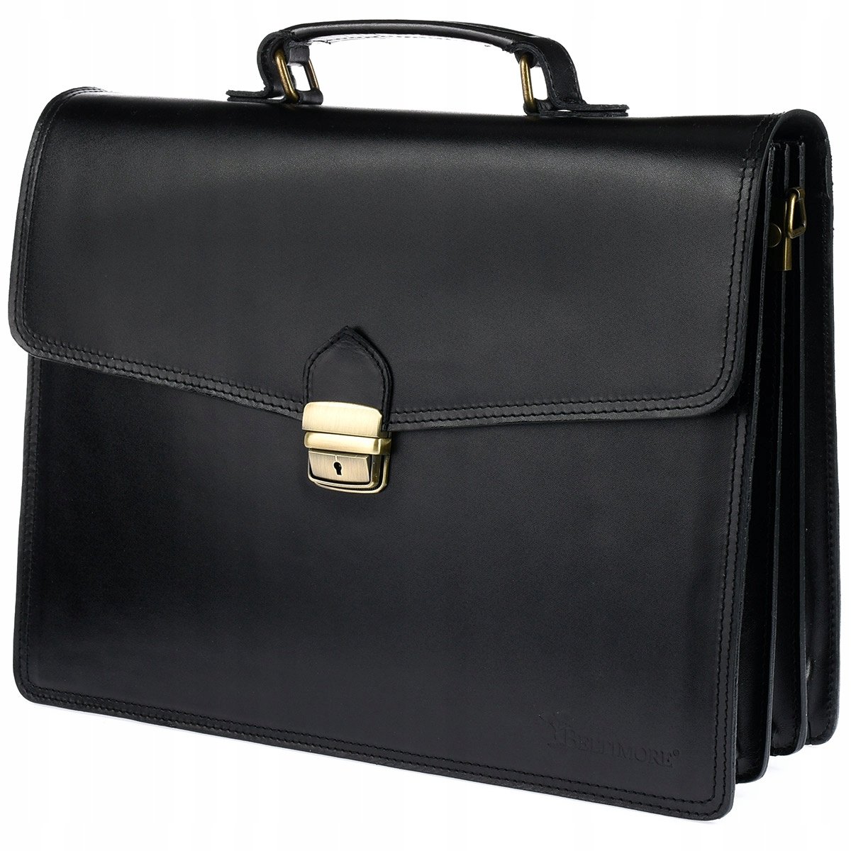 Beltimore J20 - Laptoptas - Vintage Stijl - Echt Leer - Drie Compartimenten