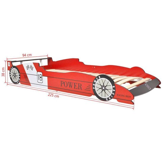 vidaXL - Kinderbed - raceauto - rood - 90x200 - cm