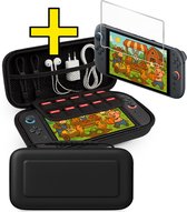 Hoes Geschikt voor Nintendo Switch 2 Case Hoesje Met Screenprotector - Bescherm Hoes Geschikt voor Nintendo Switch 2 Hoes Hard Cover - Zwart