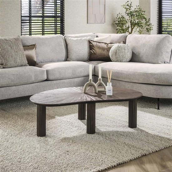 Collection Hoyz - Table basse haricot 110 cm Maya Teak - Teck Brun Rouille