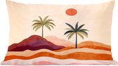 Coussins Coussins décoratifs - Oreillers de salon - 50x30 cm - Palmiers - Abstrait - Soleil - Collines