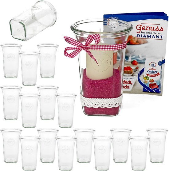 Set van 18 Weck Quentin 795 ml met receptenboekje