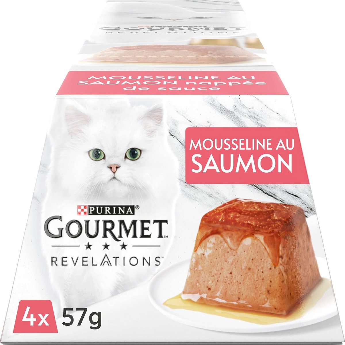 Zalm Chiffon Maaltijdporties voor Volwassen Katten - 4x57g