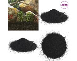 vidaXL Aquariumzand 25 kg 0,2-2 mm zwart - Aquariumzand -aquariumgrind - Aquariumgrind - Aquarium Grind