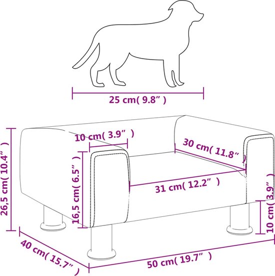 vidaXL - Hondenmand - 70x45x28 - cm - kunstleer - crèmekleurig