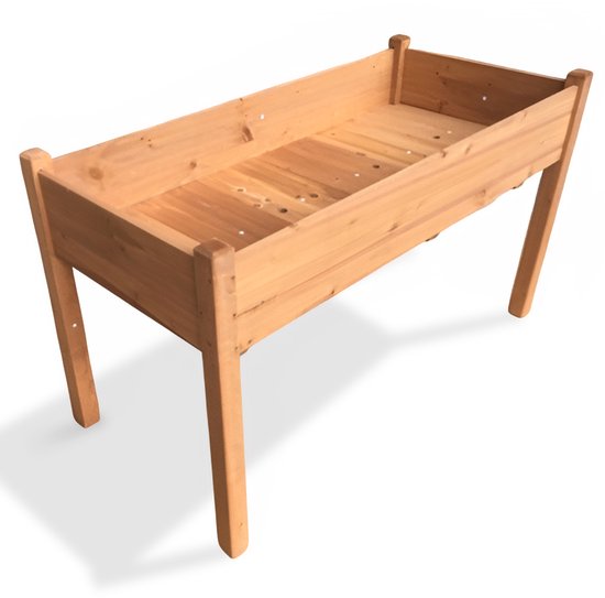 IvoQ Verhoogde Plantenbak – FSC Hout – Houten Kweekbak – Weerbestendig – 126x60x76 cm – Voor Balkon & Tuin