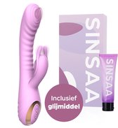 Sinsaa Tarzan Vibrator - Rabbit Vibrator G-Spot & Clitoris Stimulator - Seksspeeltjes voor Vrouwen en Koppels - 10 Vibratiesnelheden & 5 Klopsnelheden - Inclusief glijmiddel - Sex Toys voor Vrouwen