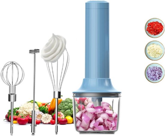 BEHOME Handmixer mit Rührschüssel 3L, 300W, 5 Geschwindigkeiten Turbo, Schneebesen und Knethaken, Handrührer Schwarz