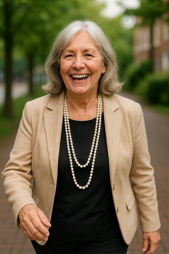 Behave - Collier de Perles de Glas - Nacre Beige Crème - 150 cm